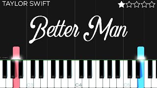 Taylor Swift  Better Man Taylor’s Version From the Vault  EASY Piano Tutorial [upl. by Hauge]