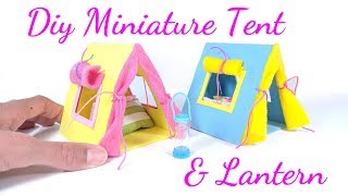 DIY Miniature Dollhouse Tent amp Lantern [upl. by Fleda]