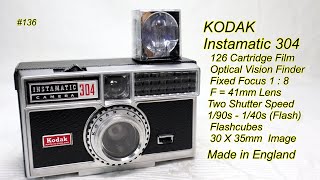 KODAK Instamatic 304 1965  Flashcubes Shoot [upl. by Ecirtahs]