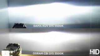 OSRAM CBI D1S 5500K vs DAMA KANJI ULTIMATE VISION D1S 5500K [upl. by Etaner]