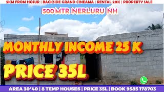 5KM HOSUR  RENTAL INCOME 25K  WEST  TVS COMPANY  GRAND CINEAMA  NERLURU NH  BOOK 9585 178703 [upl. by Welbie]