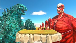 Monster War  Growing Cyan Godzilla VS Colossal Titan Size Comparison Godzilla [upl. by Afrika329]