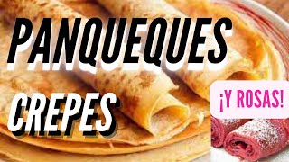 ¿dulces o salados  la receta más FÁCIL de panquequescrepes  también ROSAS [upl. by Goldie]