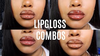 MY GO TO GLOSSY LIP COMBOS [upl. by Werdn]