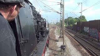 Mit Volldampf an Sieg u Rhein entlang Führerstandsmitfahrt SiegenKoblenz Dampflok 52 8134Cab ride [upl. by Alag908]