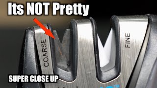 What A Pull Through Knife Sharpener ACTUALLY Does To Your Knife  SUPER CLOSE UP [upl. by Adnirem]