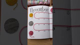 Monthly calender for November 🧶 bulletjournal art drawing diy doodle [upl. by Nnylear]