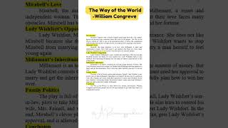 The Way of the WorldWilliam Congreve  Instant Essay for Exam Success shorts trendingugcnetset [upl. by Nerahs745]