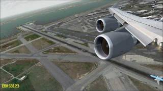 FSX HD 1080p  Boeing 747 GOAROUND amp LANDING at JFK New York i7 2600k GTX 560 [upl. by Schwenk]