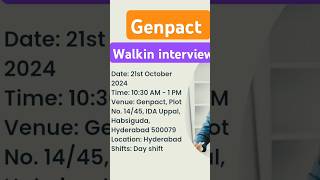 Genpact Walkin interview for freshers for voice process Banking [upl. by Giustino664]