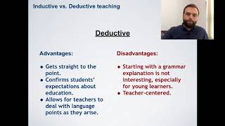 TESOL Concepts Inductive vs deductive teaching approach [upl. by Eibmab]