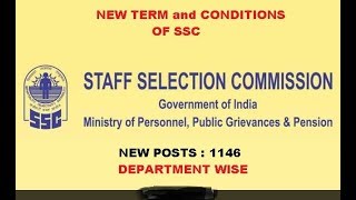 SSC Recruitment 2018 1146 vacancies 130 posts under Staff Selection Commission SSC POSTS VI 2018 [upl. by Elokin]