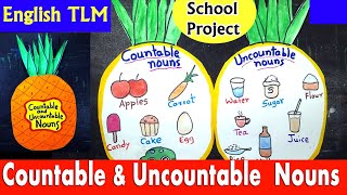 Countable and uncountable noun Chart project for primary school  English grammar  Noun chart [upl. by Silliw]