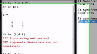 5 minutos de Matlab suma de vectores y matrices 0005 [upl. by Hedgcock]