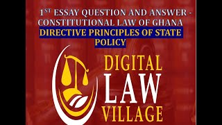 Constitutional Law Essay Question 1 Justiciability of the Directive Principles of State Policy [upl. by Torey639]