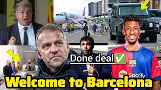 BREAKING🚨 surprise last minute done deal ✅ FCBarcelona signed KINGSLEY COMAN🎯 Welcome to Barcelona 🌍 [upl. by Yuma]