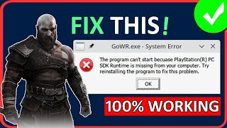 Fix Program Cant Start Because PlayStationR PC SDK Runtime Is Missing In God of War Ragnarok [upl. by Ynahpit895]