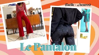 TUTO COUTURE DEBUTANT  COMMENT COUDRE UN PANTALON TAILLE HAUTE amp JAMBES LARGES II Marion Louisa [upl. by Darraj321]