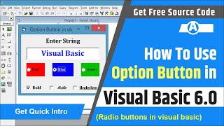 How to use option button in visual basic 60  Radio button in visual basic [upl. by Lotta]