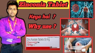 Zinconia 50 Tablet  Zinc Acetate 50mg tablet  Zinconia 50mg Tablet Uses Benefits Review in Hindi [upl. by Ybur]