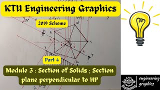 KTU Engineering Graphics Module 3 Part 4  Sections of Solids resting on HP [upl. by Harol]