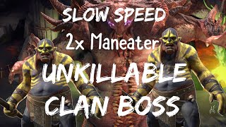 Slow Double Maneater Unkillable CB Team For Early GameNM Clan Boss [upl. by Sauers656]