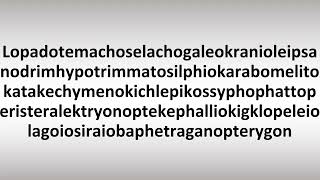 Longest Word in English Literature Pronounce Lopadotemachoselachogaleokranioleipsanopterygon [upl. by Ardnohs636]