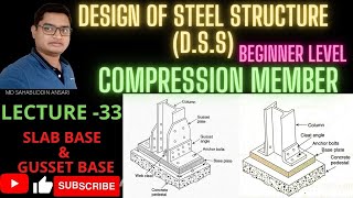 DESIGN OF STEEL STRUCTURE  LECTURE33  COMPRESSION MEMBER  SLAB BASE amp GUSSET BASE [upl. by Yort]