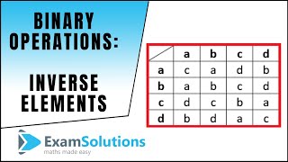 Inverse elements for Binary operations  ExamSolutions Maths Revision [upl. by Anuahsat]