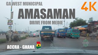 Amasaman Road Drive from Medie Ga West Accra Ghana 4K UHD [upl. by Burkhart789]