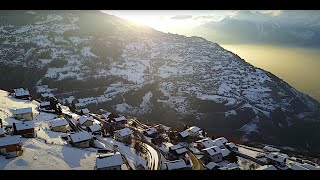 Verbier Sunset Veysonnaz by Drone [upl. by Enier]