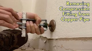 How to remove compression fitting from copper pipe at home plumbing [upl. by Peugia]