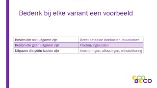 Kosten uitgaven opbrengsten en ontvangsten  Bedrijfseconomie [upl. by Ericha500]