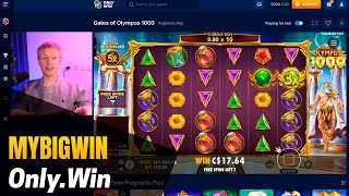 💰 Mega Win Online in OnlyWin 🎰 Gates of Olympus 1000 [upl. by Hgielar821]