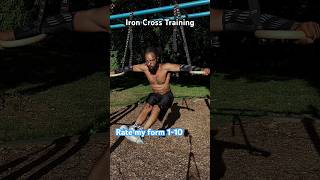 The Iron Cross is a tough skip to learn calistnenics gymnasticrings fitnessjourney [upl. by Weinrich]