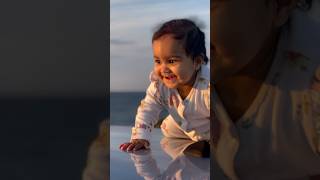 “Golden rays and baby smiles”🥰short subscribe cutebaby uk malayalam sea carbaby [upl. by Odlanyer]