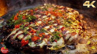 Ultimate Okonomiyaki  4K ASMR Winter Forest Cooking [upl. by Gilchrist]