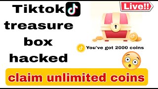 Get Unlimited Coins From Treasure Box On TikTok  Real Trick2024tiktoktreasurebox unlimitedcoin [upl. by Alyled50]