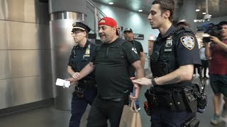 TLC Advocate CONFRONTS Mayor Adams during GUN DETECTORS Unveil at Fulton Subway stop NYC [upl. by Romy471]