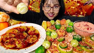 Eating Sour Fruits with Chilli Oil 🤤🤤  Extremely Sour Food Challenge  Mukbang  Asmr Eating [upl. by Eardnaed]