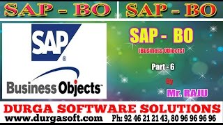 SAP Business Object BO Part 6 by Raju [upl. by Attenov]