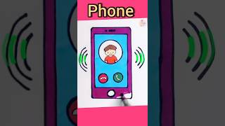 How to Draw a Phone Phone Drawing Easy Way art viral easydrawing shorts mobile kids trending [upl. by Lilllie]