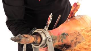 HOW TO CARVE A SPANISH JAMON Cutting Iberian ham How to slice jamon [upl. by Pascoe]