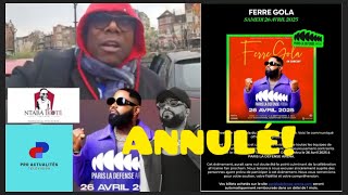 🚨FERRE GOLA CONCERT U ARENA ANNULÉ  ZACHARIE BABABASWE ATUMBI FERRE BA GOLOIS BOTALA TE [upl. by Neelak]