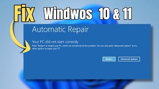 Fix Automatic Repair Loop and Startup Repair in Windows 10 amp 11 5 Easy Ways [upl. by Alvita874]