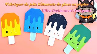 Fabriquer de jolis bâtonnets de glace avec du papier Origami Comment fabriquer des jouets en papier [upl. by Johann]