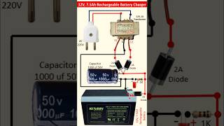 12V 75Ah Rechargeable Battery Charger Using Full Wave Rectifier  How to Charge 12V 7Ah UPS Battery [upl. by Shauna]