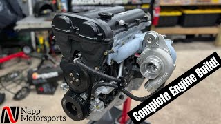 Building a High HP Turbo Miata Engine  Full Build [upl. by Mairym]