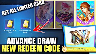 NEW REDEEM CODE FOR ADVANCE DRAW  GET ALL RARE CARDS MOBILE LEGENDS [upl. by Ahsimot201]