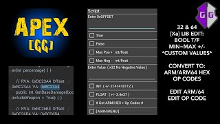 Game Guardian Lua Script to Edit libs Bool Numeric Values  Int Float ARMARM64 OP Codes  More [upl. by Nidla]